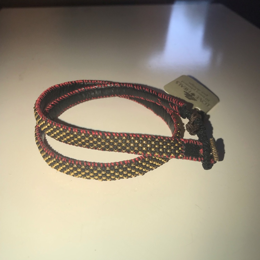 Love Heals beaded leather bracelet